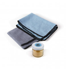 Pot de cire + 2 chiffons microfibre